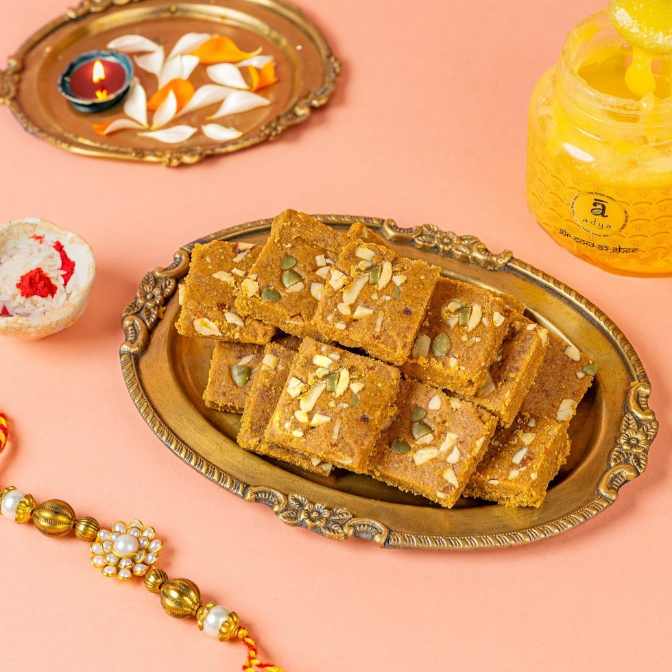 Besan Jaggery Burfi