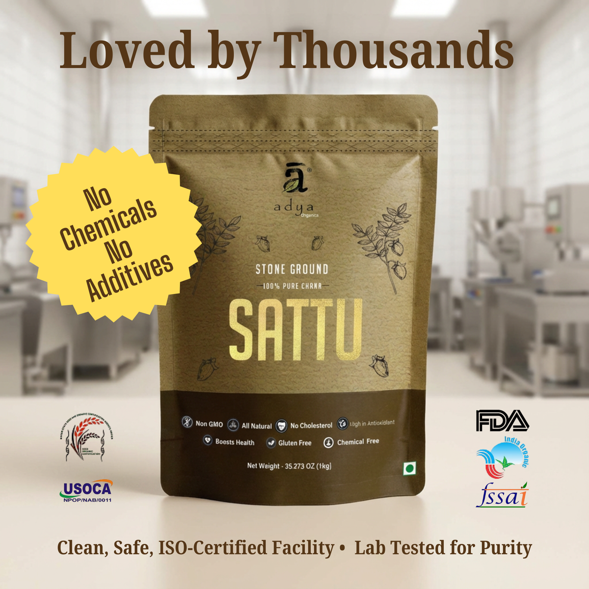 Buy High Protein Organic Chana Sattu Powder – Adya Organics Official