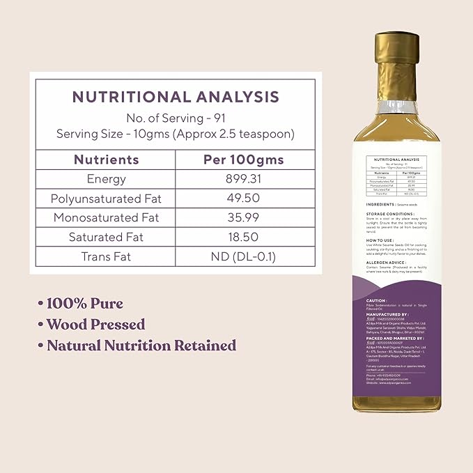 Woodpressed White Sesame Oil