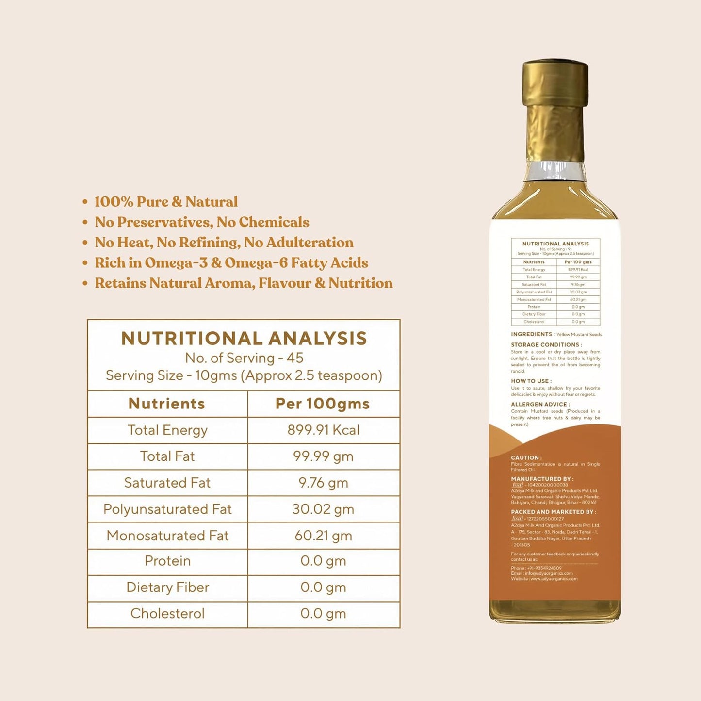 Woodpressed Yellow Mustard Oil