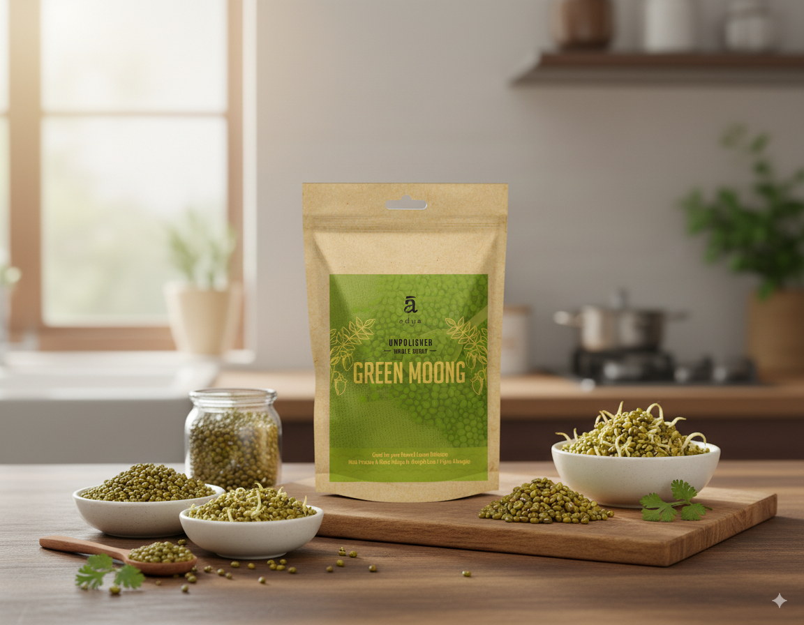 Unpolished Green Moong Dal (Sabut)