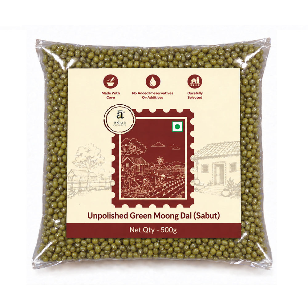 Unpolished Green Moong Dal (Sabut)