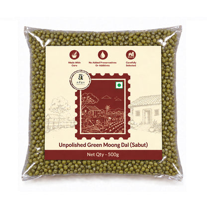 Unpolished Green Moong Dal (Sabut)