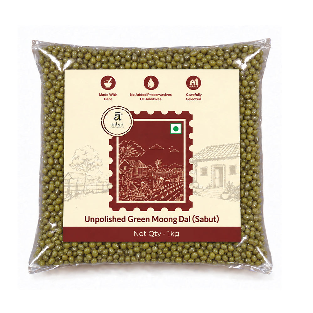 Unpolished Green Moong Dal (Sabut)